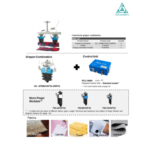 Soft gripper for Textile